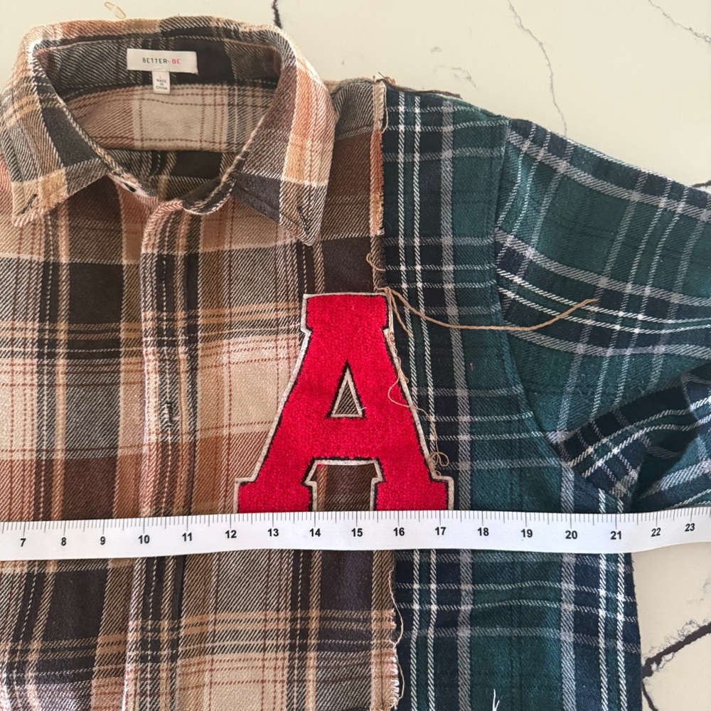 Plaid Patchwork Cropped Flannel - image 5